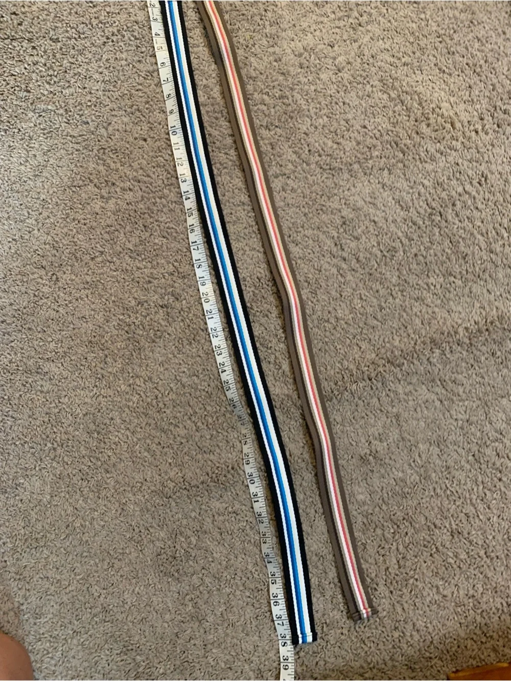 Two Fabric Striped Belts 12